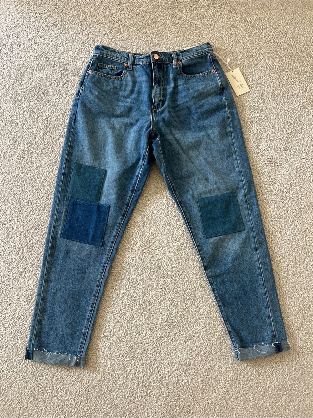 Universal Thread Women's Blue Patchwork Boyfriend Jeans